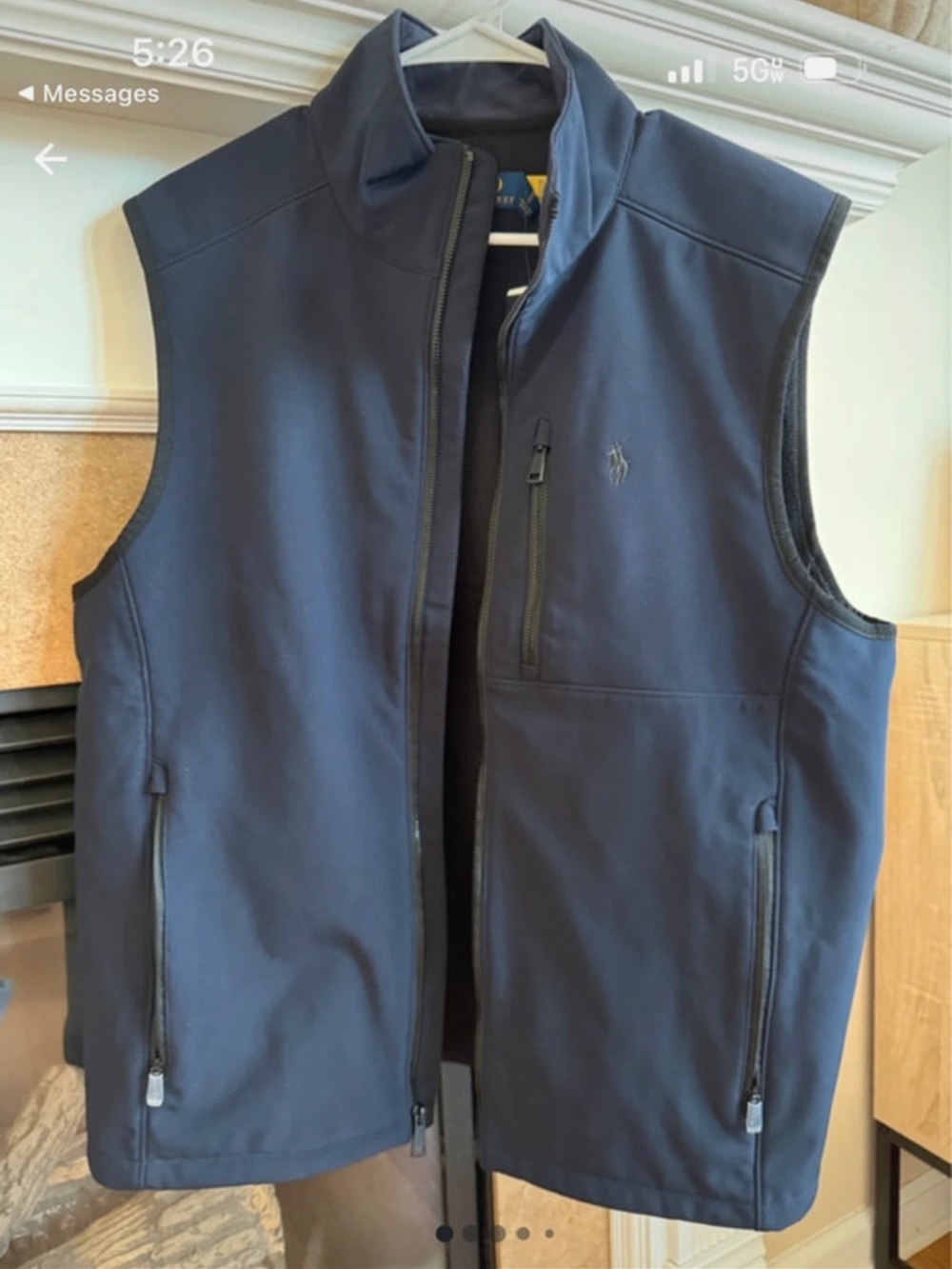 Ralph Lauren Navy Softshell Zip Front Vest